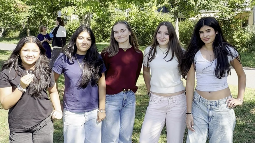 Grade 10 students during an outdoors advisory class.