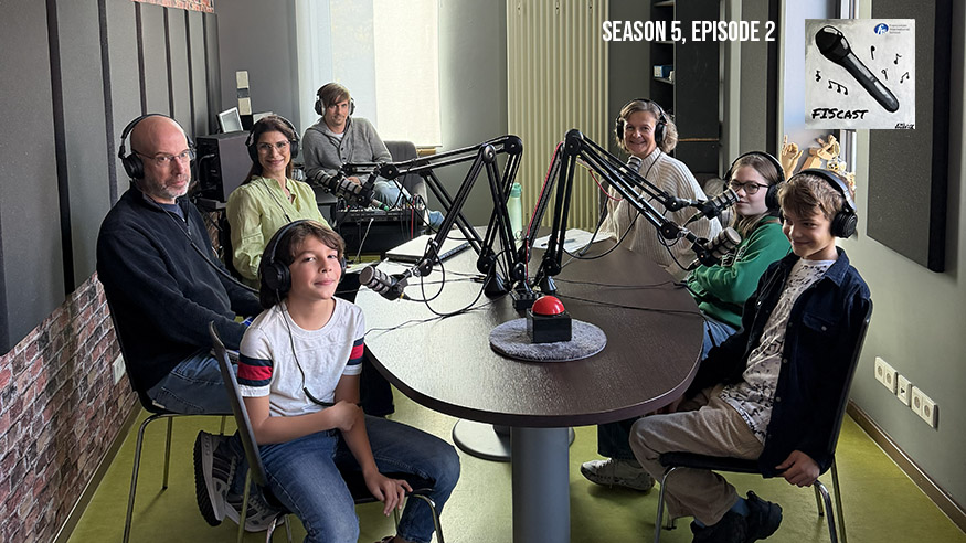 FIS Podcast Room with guests and moderator during the recording